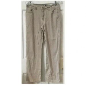 Woman LEE tan Khaki Classic Fit Straight Leg Stretch Cotton Pants Sz 10 Petite